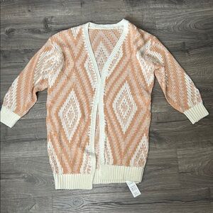 Cupshe Orange and Cream Cardigan Sweater